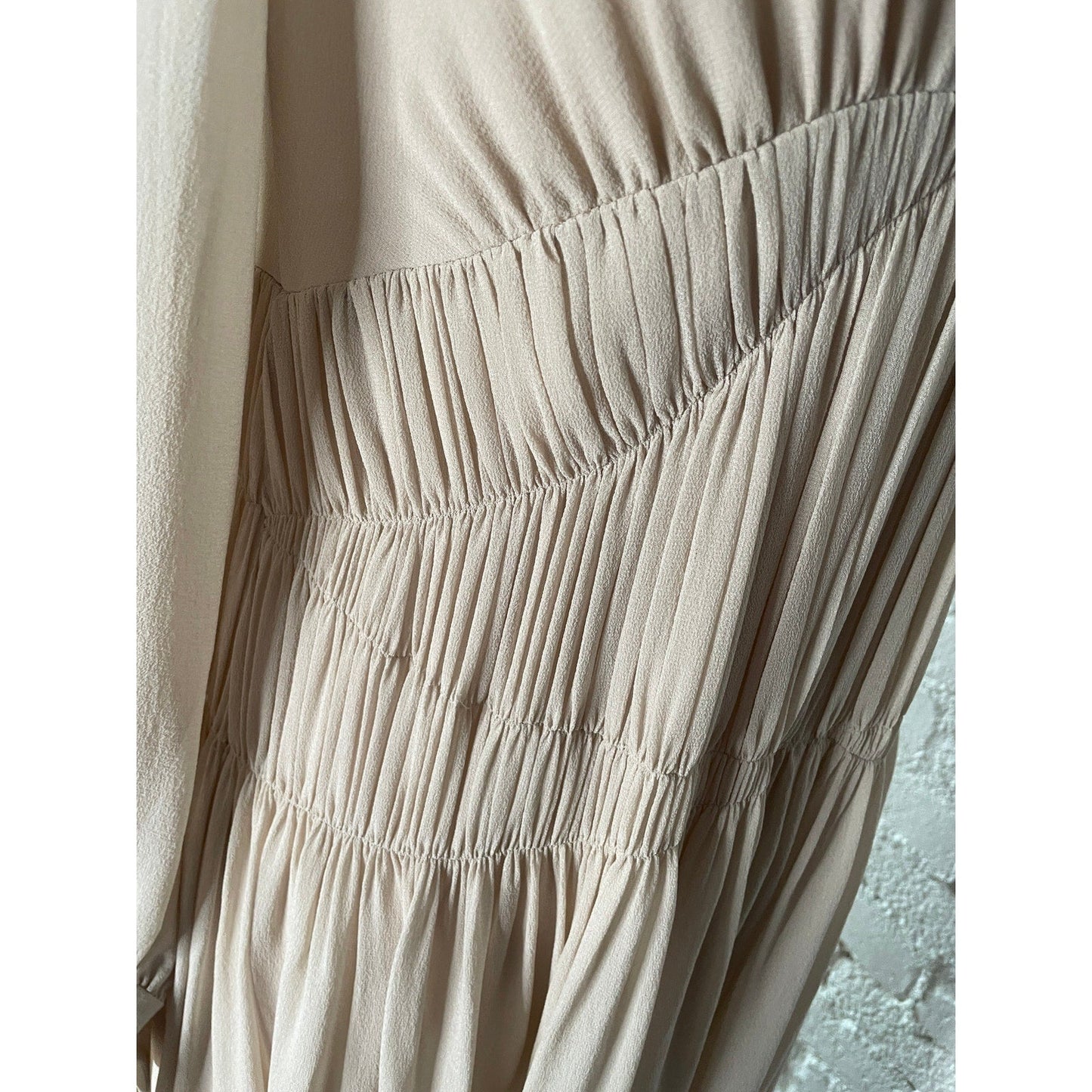 Couture Stella McCartney Carleigh Silk Georgette Maxi Dress Taupe 40 $2600 - MST GoodsStella McCartney