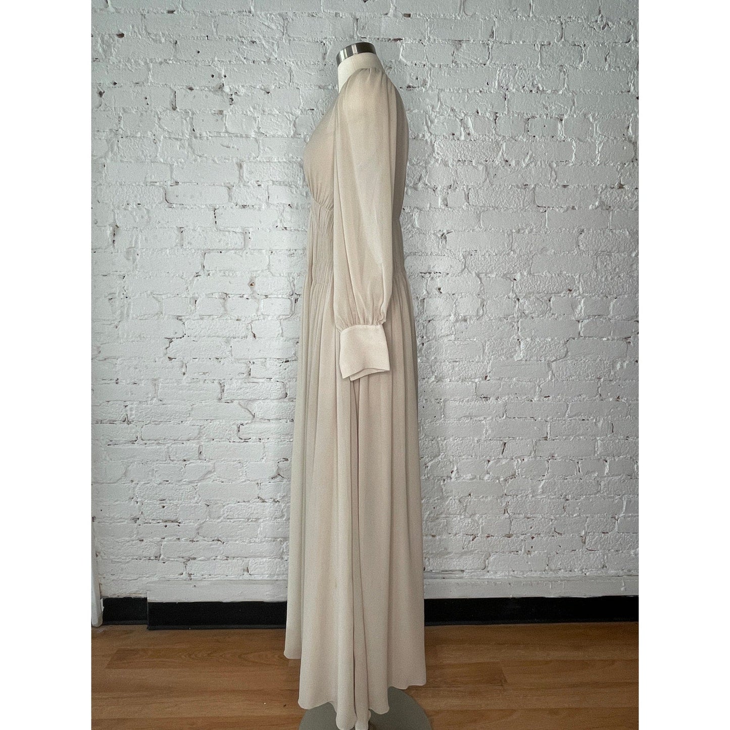 Couture Stella McCartney Carleigh Silk Georgette Maxi Dress Taupe 40 $2600 - MST GoodsStella McCartney