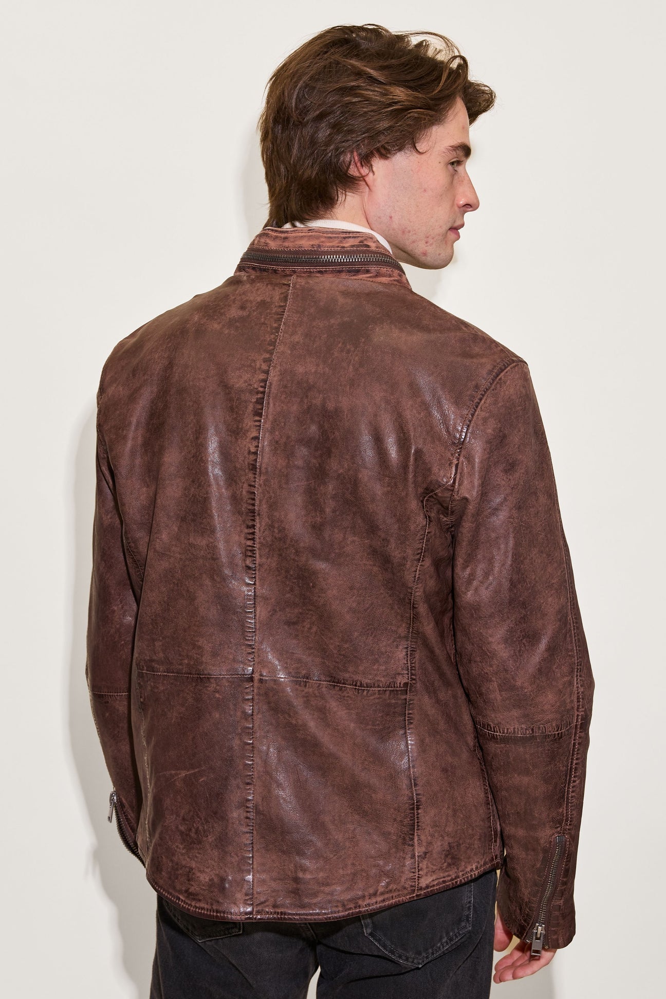 Cove Leather Jacket Dark Brown UF - MST GoodsMauritius