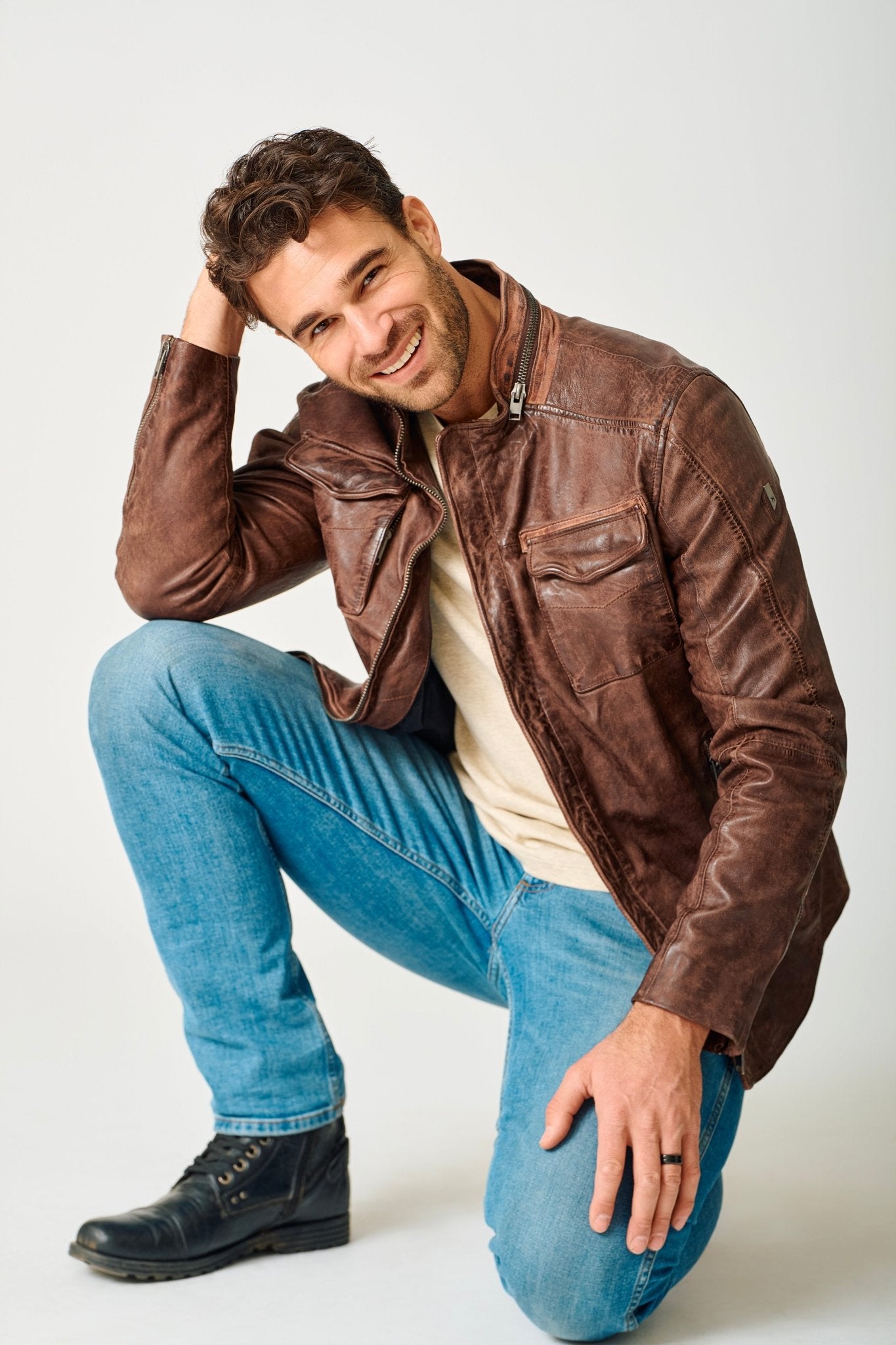 Cove Leather Jacket Dark Brown UF - MST GoodsMauritius