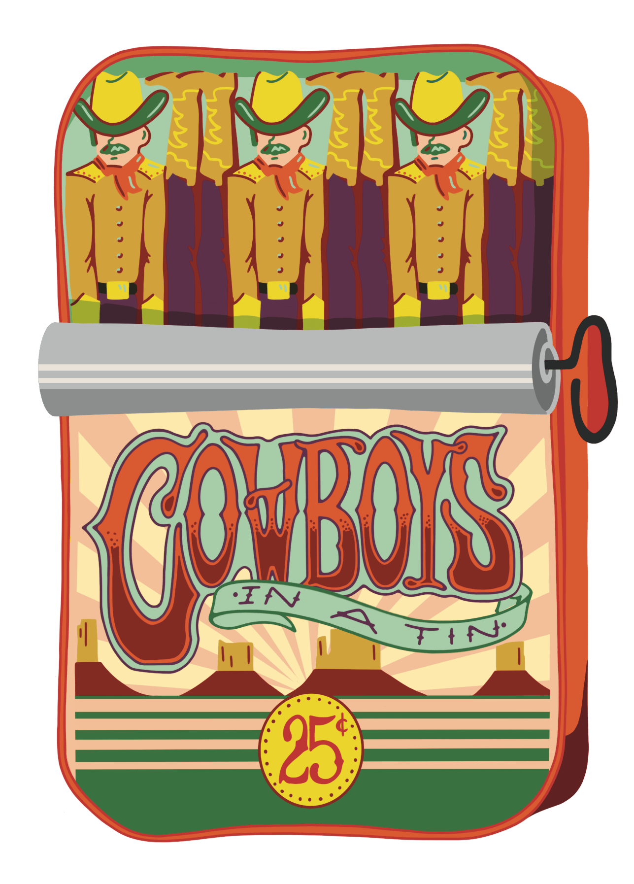 Cowboys in a Tin Ornament - MST GoodsCaroline Clark
