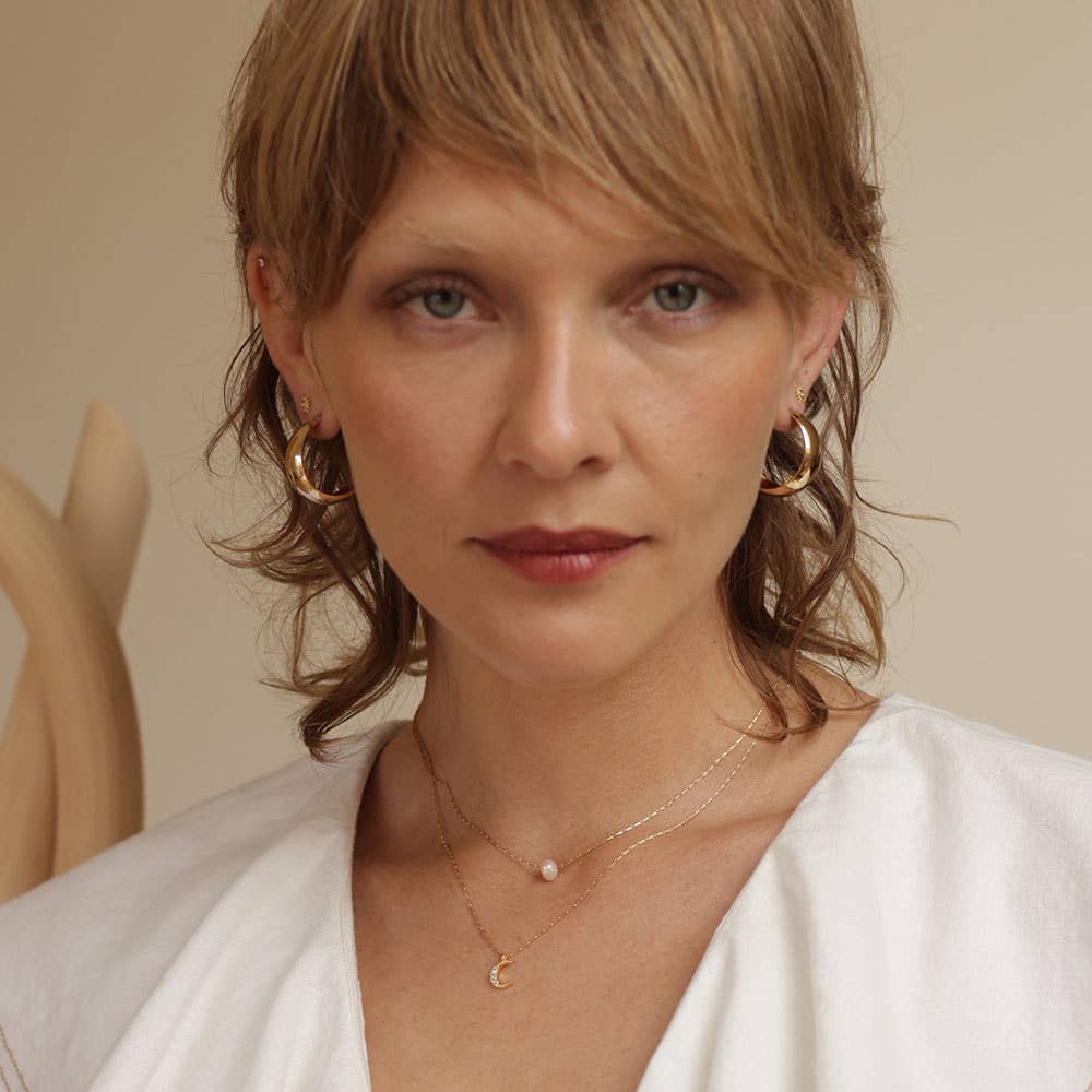 Crescent Moon Charm Necklace - MST GoodsAmano Studio