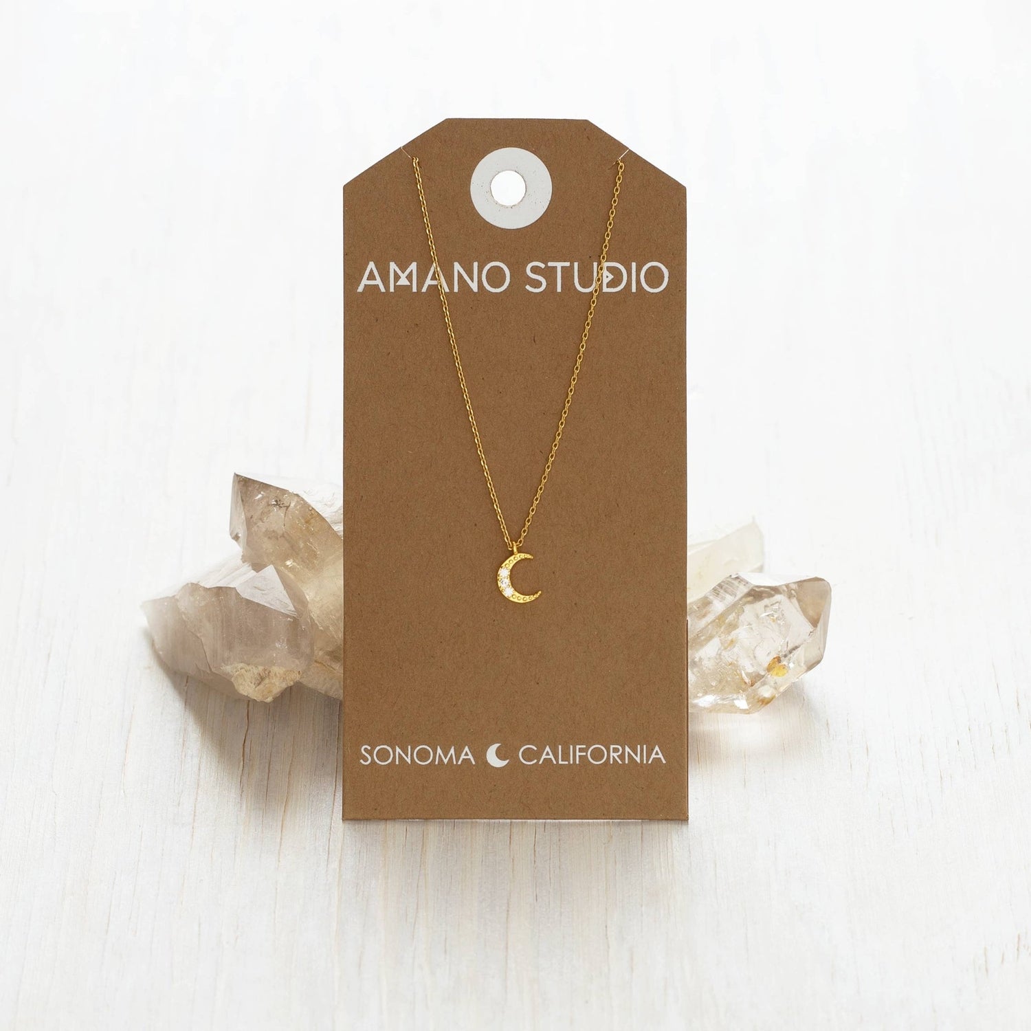 Crescent Moon Charm Necklace - MST GoodsAmano Studio