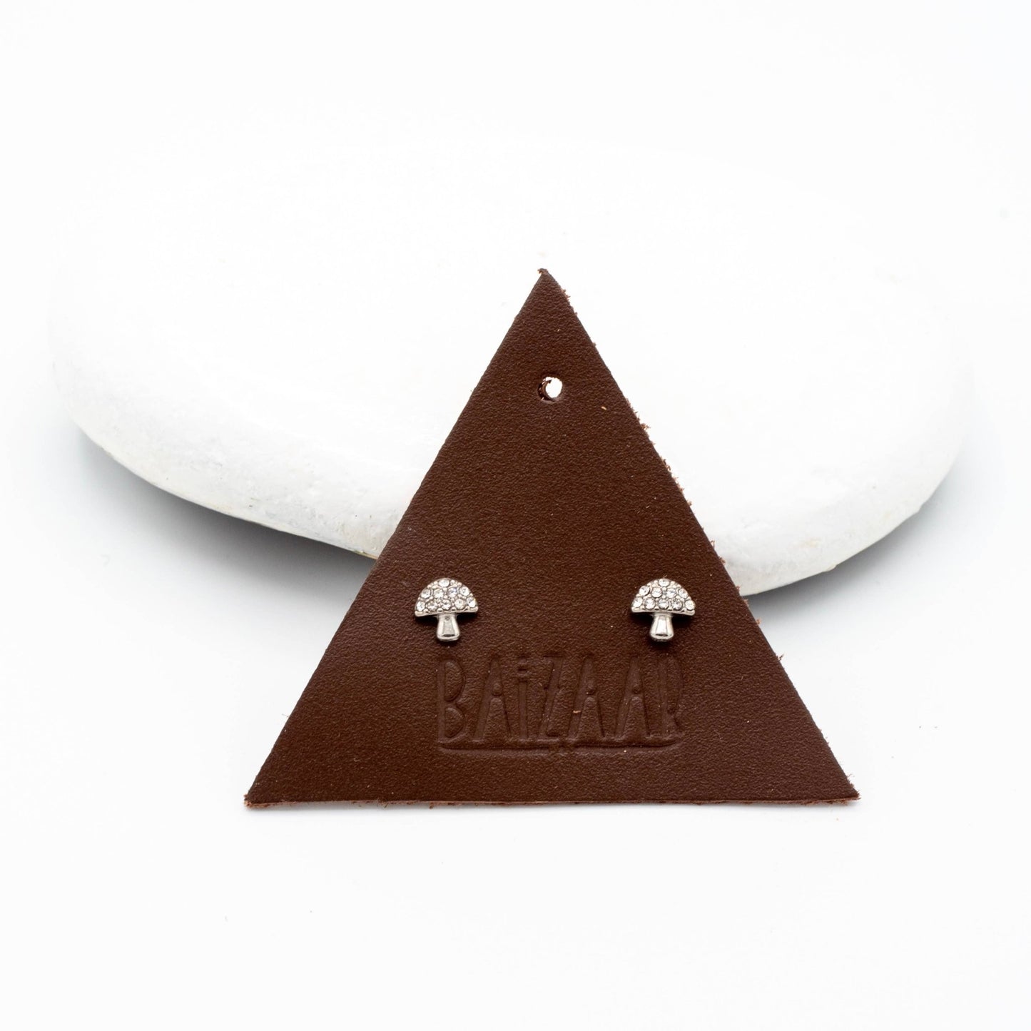 Crystal Mushroom Screw Back Stud  - MST GoodsBaizaar