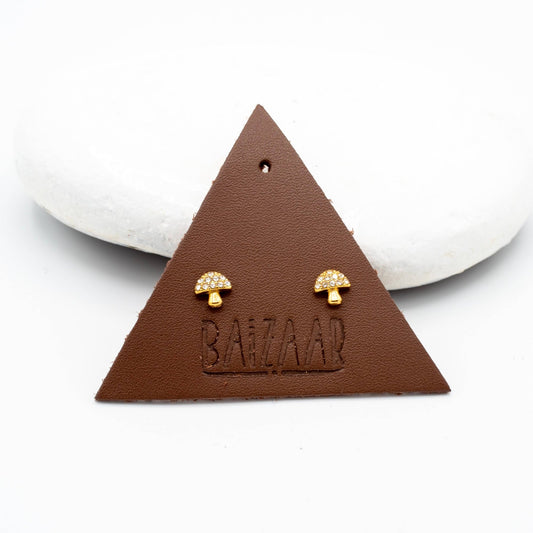 Crystal Mushroom Screw Back Stud  - MST GoodsBaizaar
