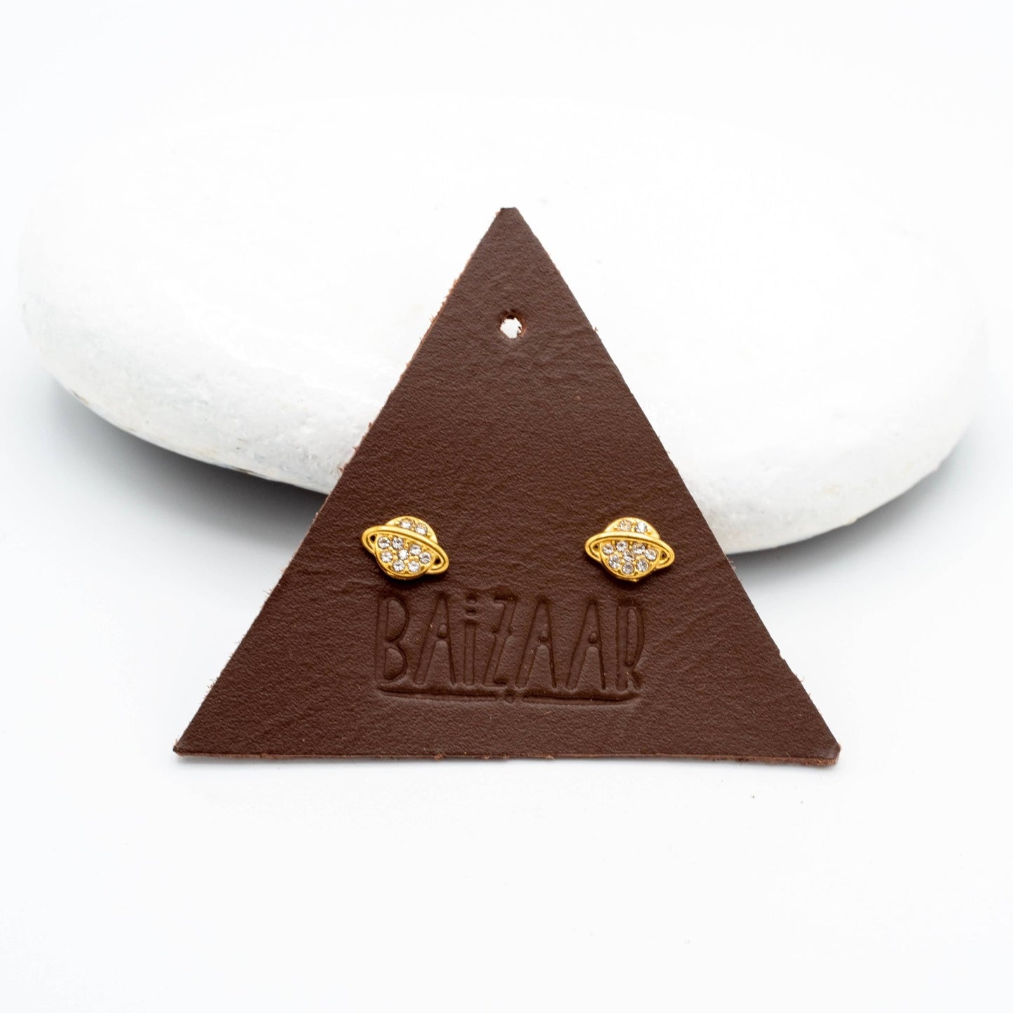 Crystal Planet Screw Back Stud - Stainless & Gold Plated - MST GoodsBaizaar
