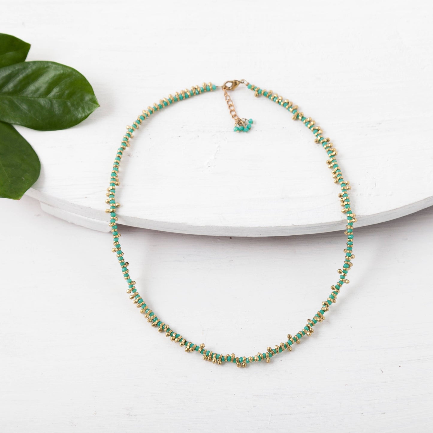 Brass Beaded Short Color Pop Necklace - Best Seller