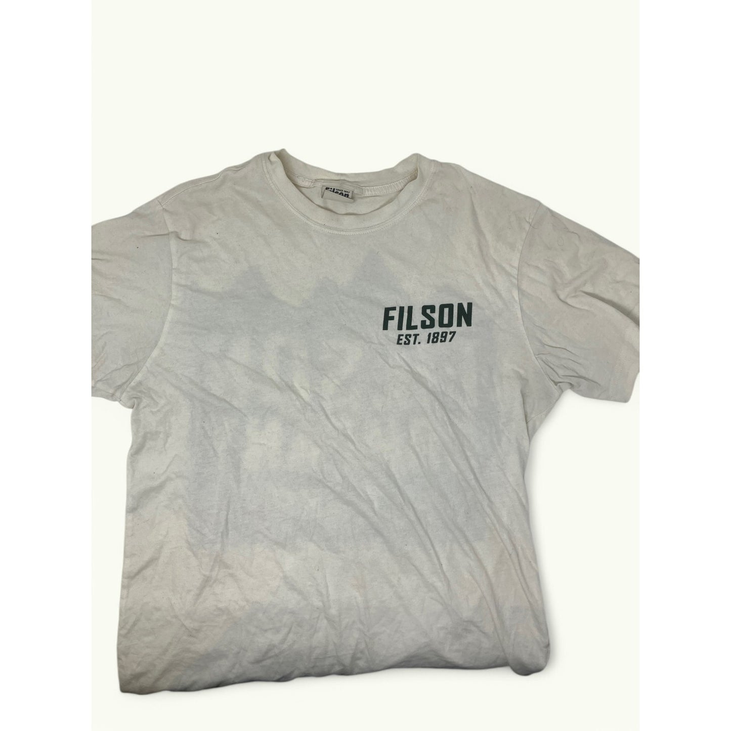 Mens White Filson Co Mountain Logo T-Shirt