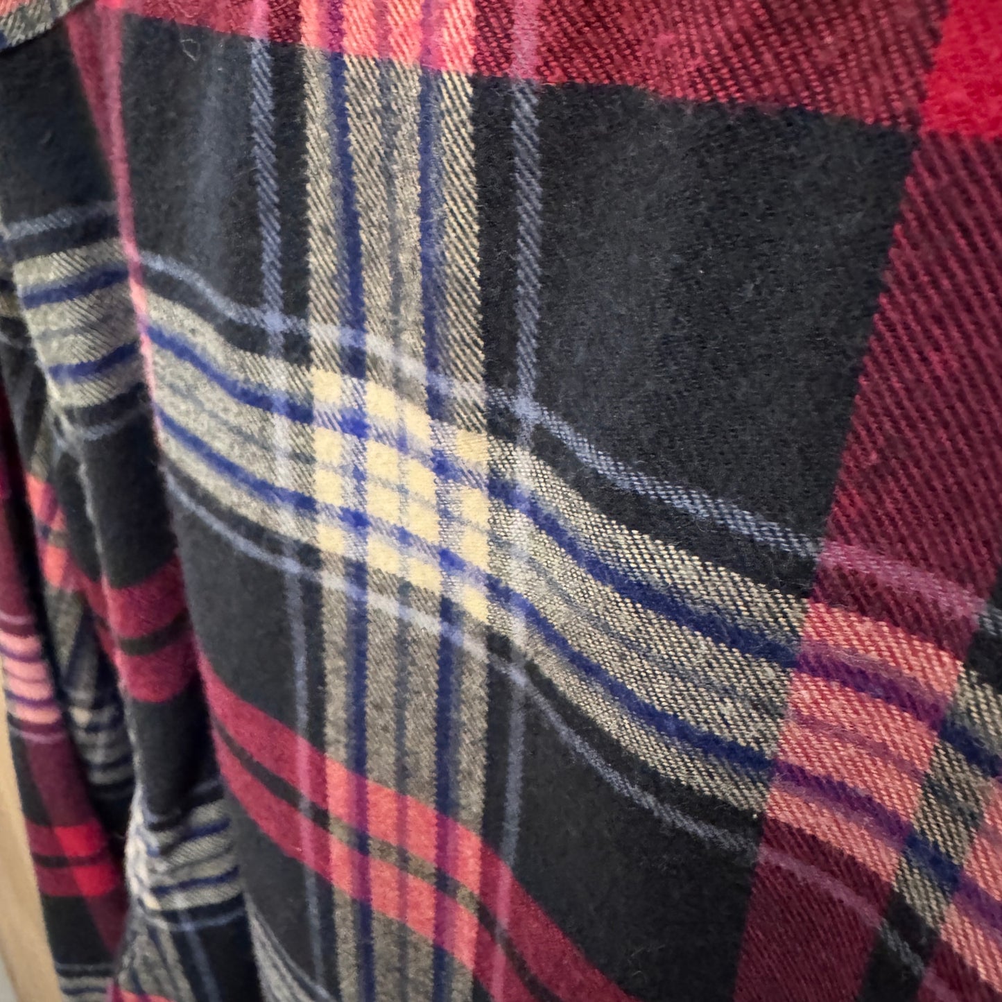 Vintage 1990s Polo by Ralph Lauren Flannel Cotton Soft Heavy M Black Red Plaid