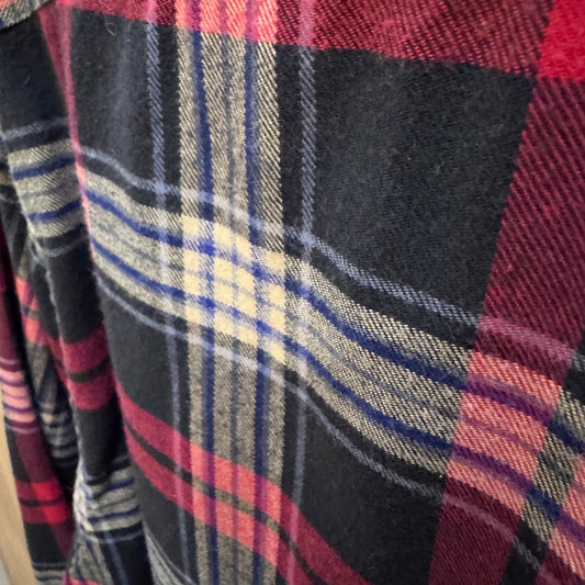Vintage 1990s Polo by Ralph Lauren Flannel Cotton Soft Heavy M Black Red Plaid