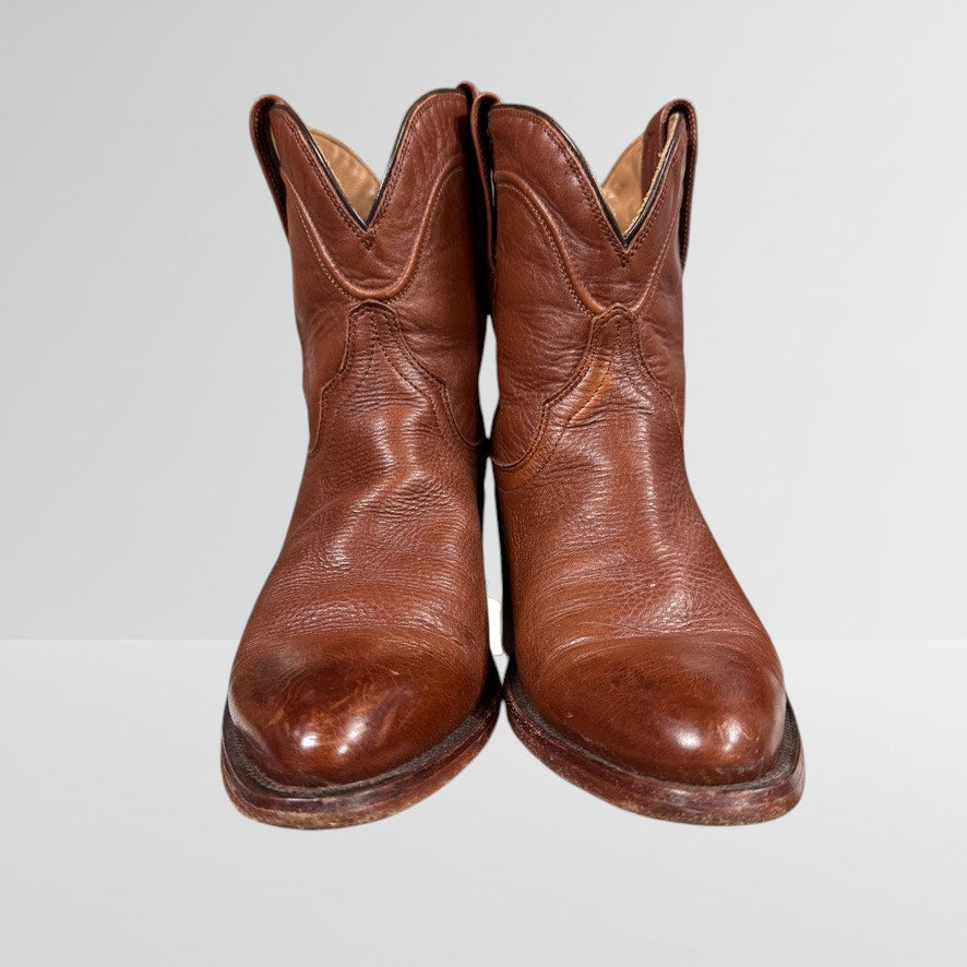 TECOVAS The Penny Roper Western Leather Bootie Women's Brown Leather 8B