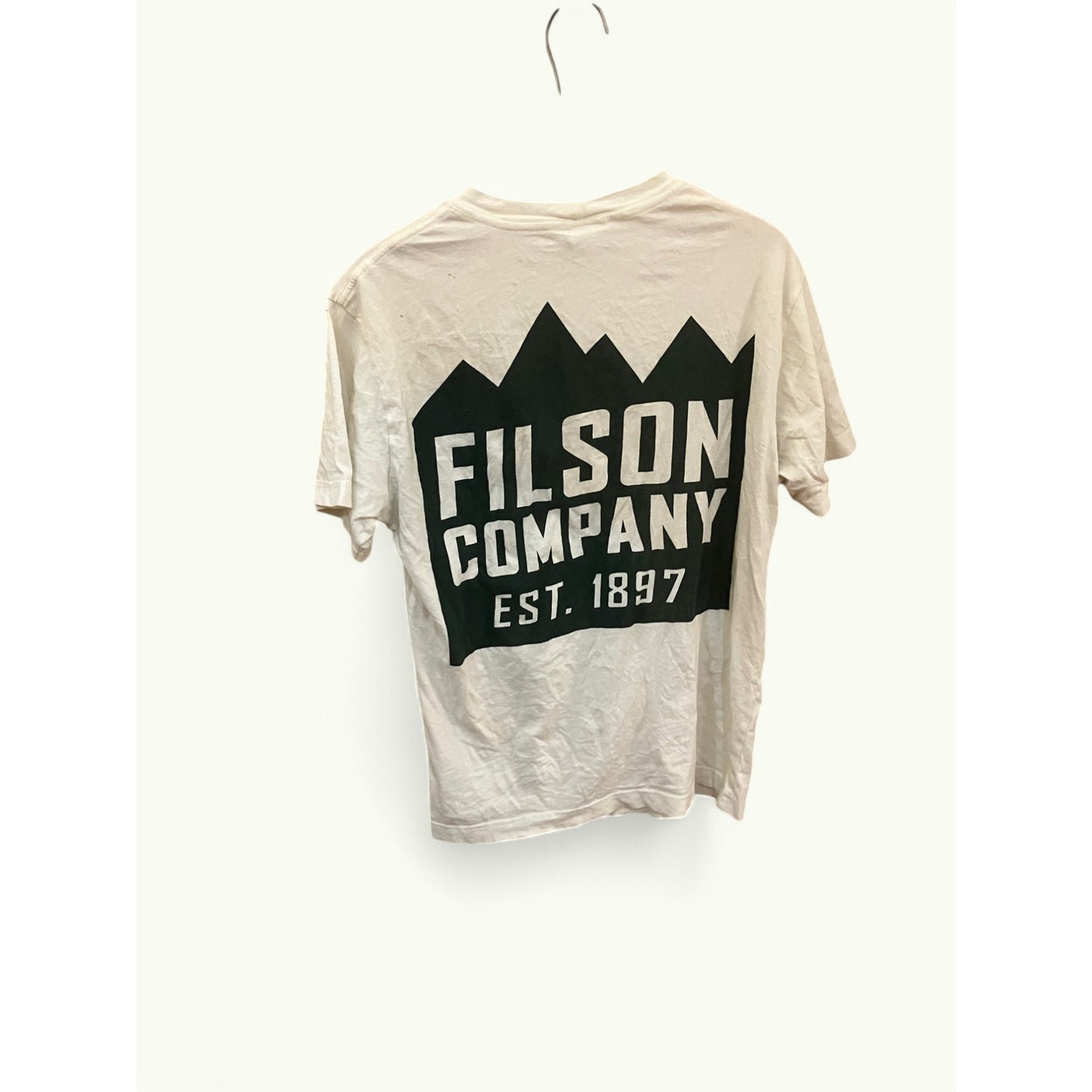 Mens White Filson Co Mountain Logo T-Shirt