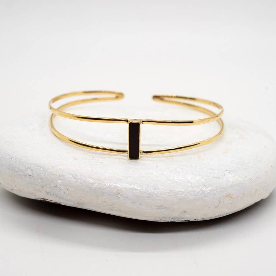 Open Band Stone Bracelet