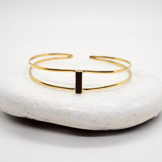 Open Band Stone Bracelet