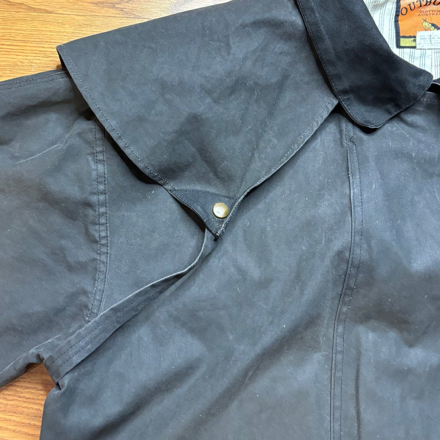 Vintage Outbound Australia Waxed Cotton Oilskin Field Jacket Storm Cape XL