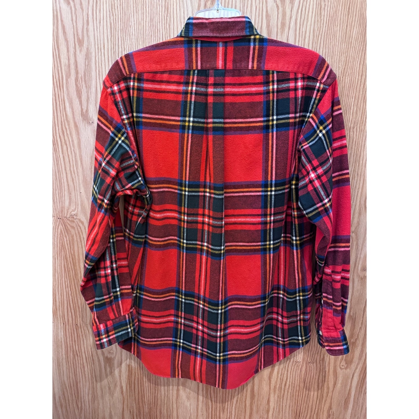 Vintage 1990s Ralph Lauren Flannel Cotton Soft Heavy M Plaid Red Men's