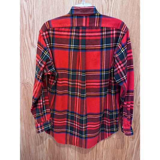 Vintage 1990s Ralph Lauren Flannel Cotton Soft Heavy M Plaid Red Men's