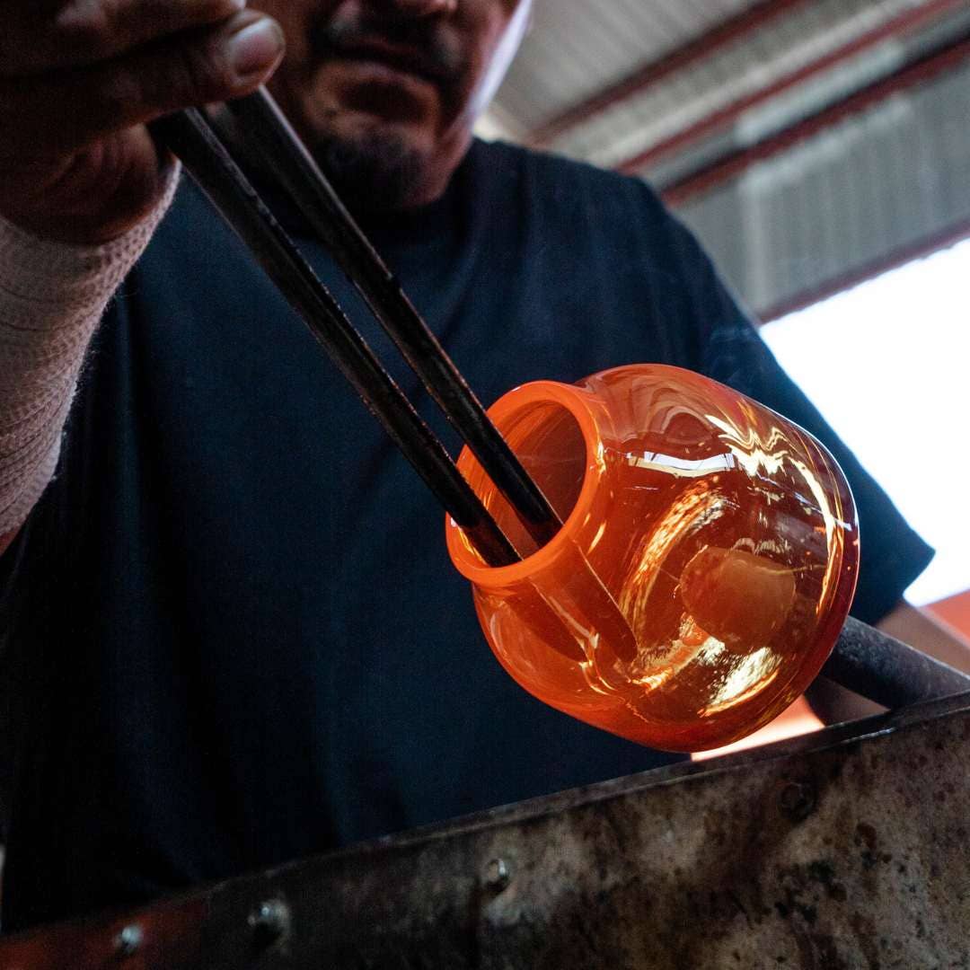 Pure Beeswax Jar Candle in Blown Glass Holder