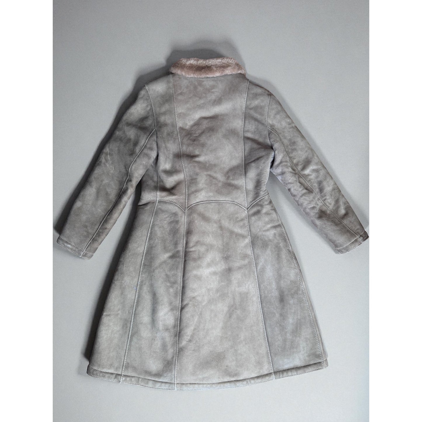 Vintage Sheepskin Shearling Fur Suede Penny Lane Style Medium Women Fitted