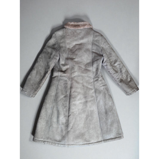 Vintage Sheepskin Shearling Fur Suede Penny Lane Style Medium Women Fitted