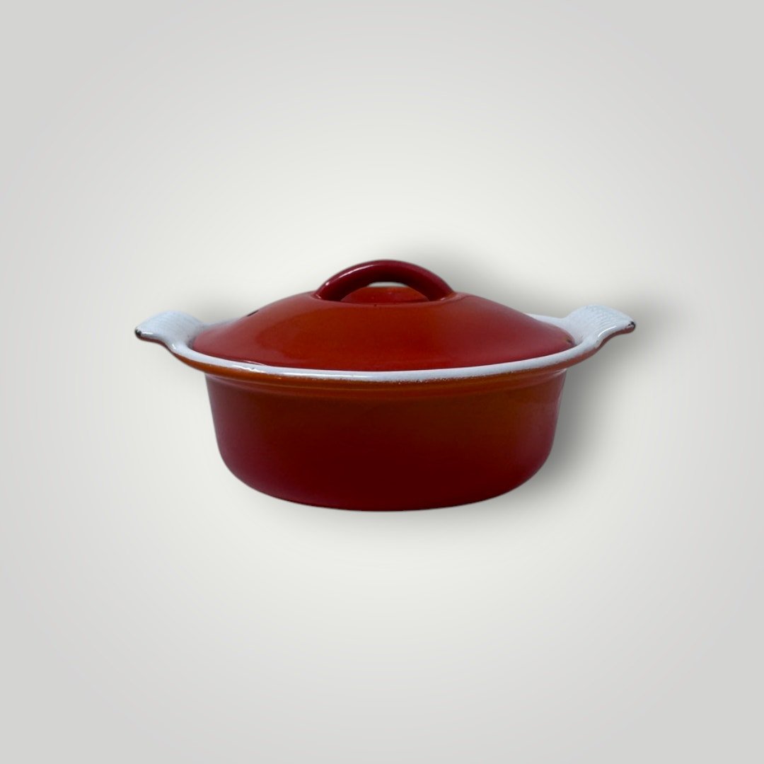 Descoware Belgium FE18 RED ORANGE FLAME Mini Dutch Oven Cast Iron Enamelware - MST Goodsdescoware