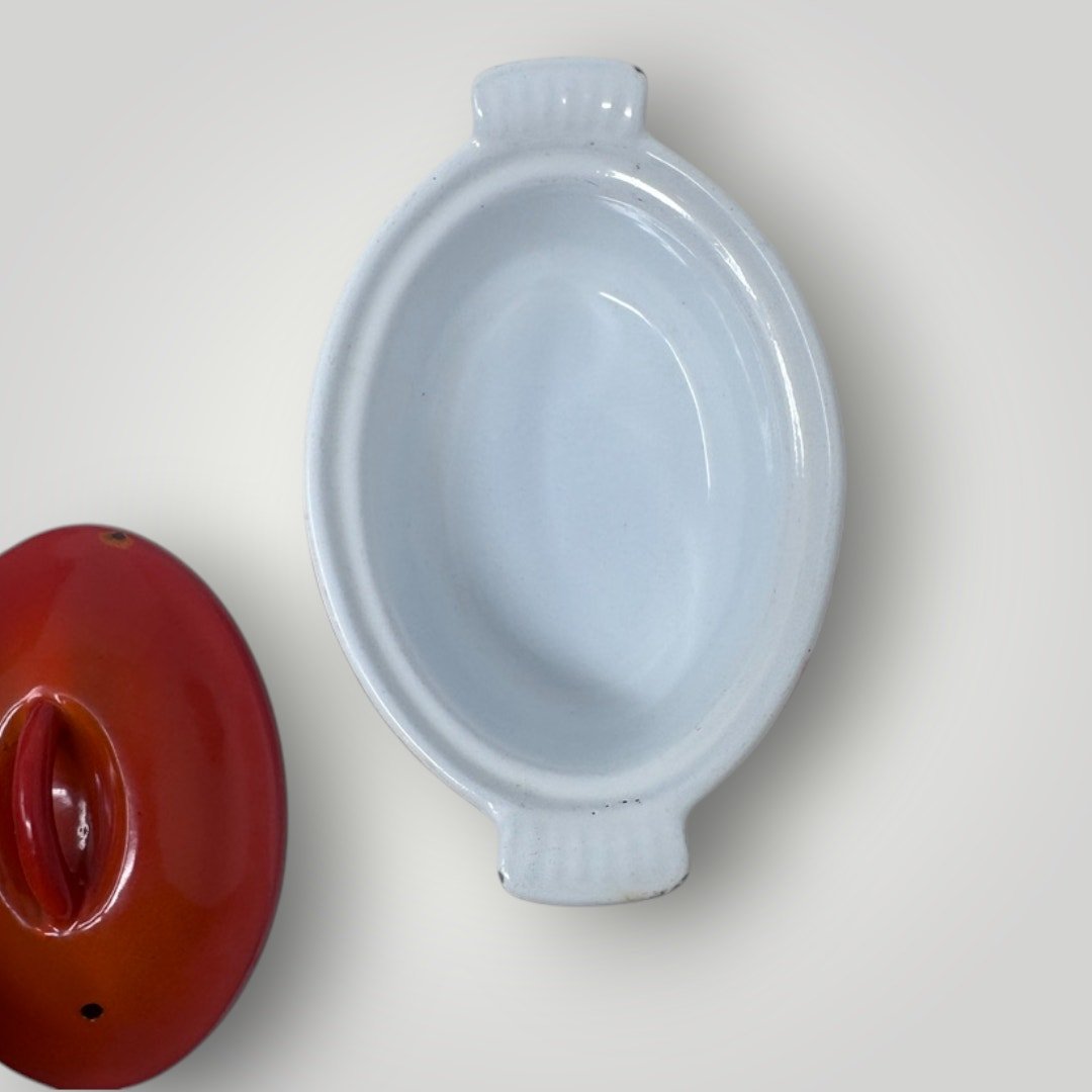 Descoware Belgium FE18 RED ORANGE FLAME Mini Dutch Oven Cast Iron Enamelware - MST Goodsdescoware