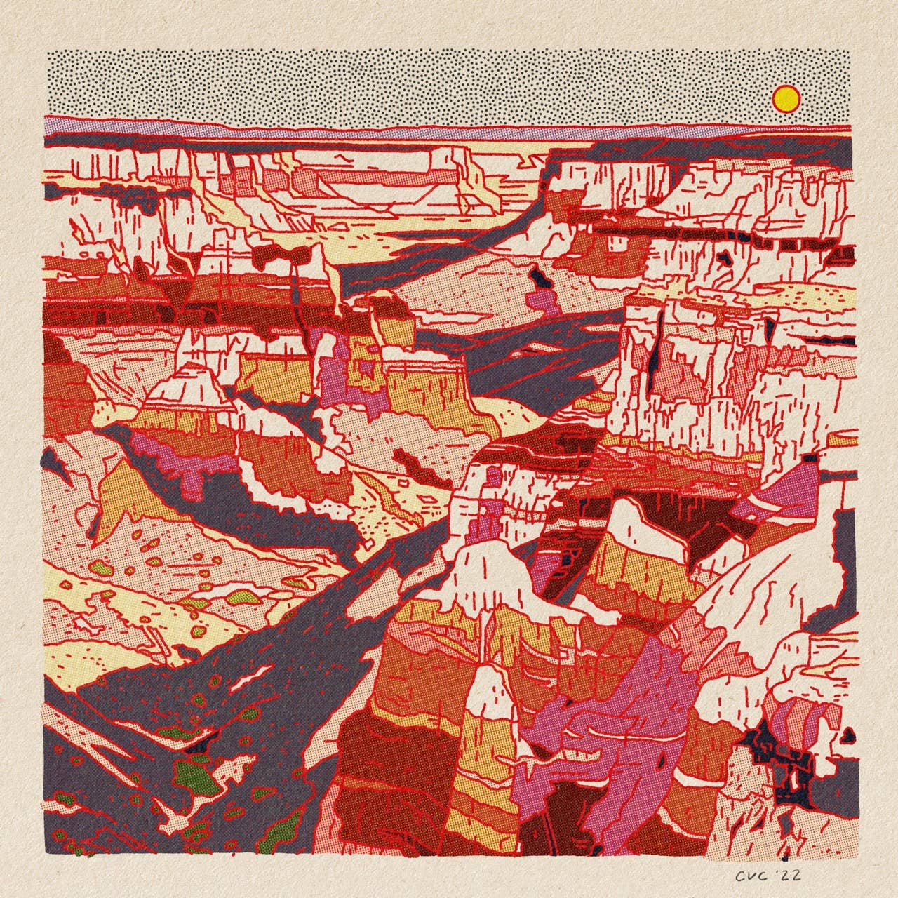 Desert Mountain 31 12x12 - MST GoodsArt PrintCaroline Clark