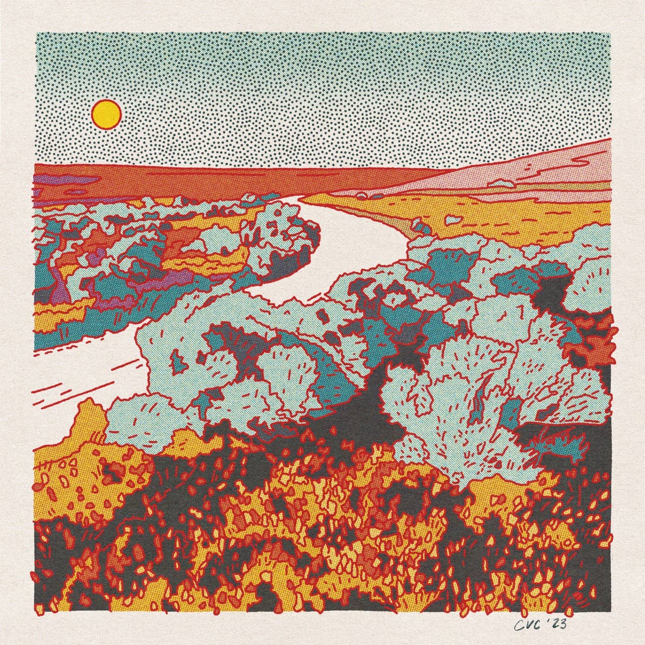 Desert Mountain 40 Square Print - MST GoodsCaroline Clark
