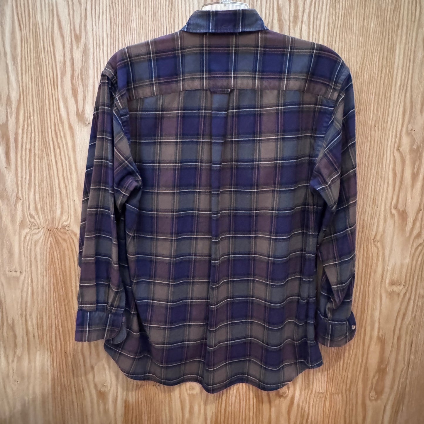 Vintage 1990s Nordstrom Flannel Cotton Soft Heavy M Neutral Purple Gray Brown