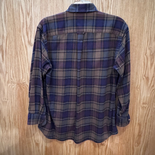 Vintage 1990s Nordstrom Flannel Cotton Soft Heavy M Neutral Purple Gray Brown