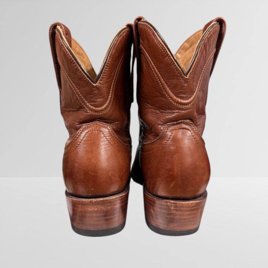 TECOVAS The Penny Roper Western Leather Bootie Women's Brown Leather 8B