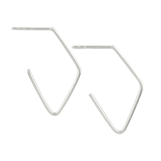 Diamond Wire Post Hoops