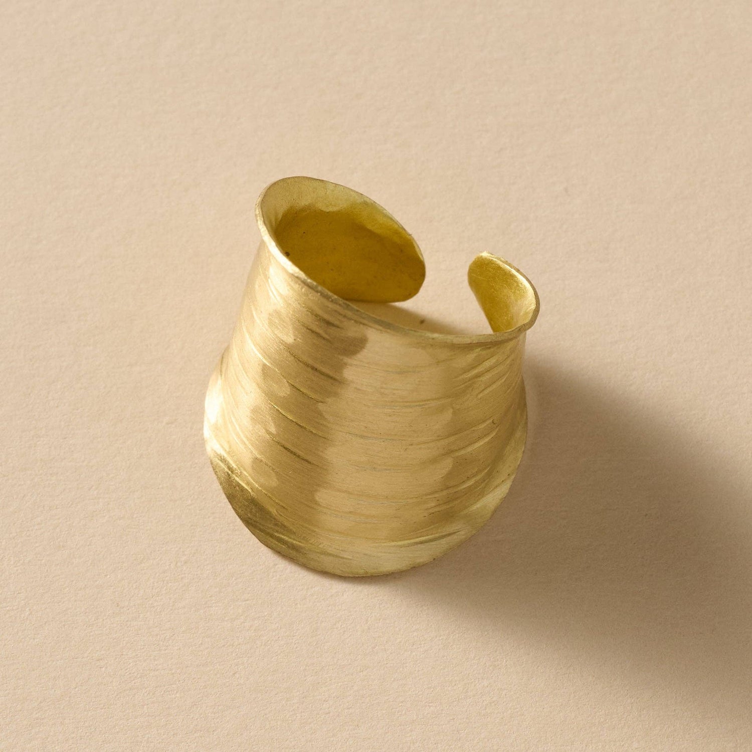 Diva Hammered Brass Cuff Ring - MST GoodsTen Thousand Villages