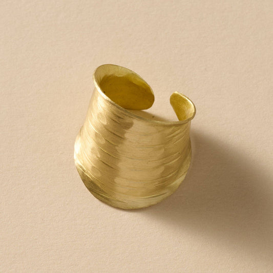 Diva Hammered Brass Cuff Ring - MST GoodsTen Thousand Villages