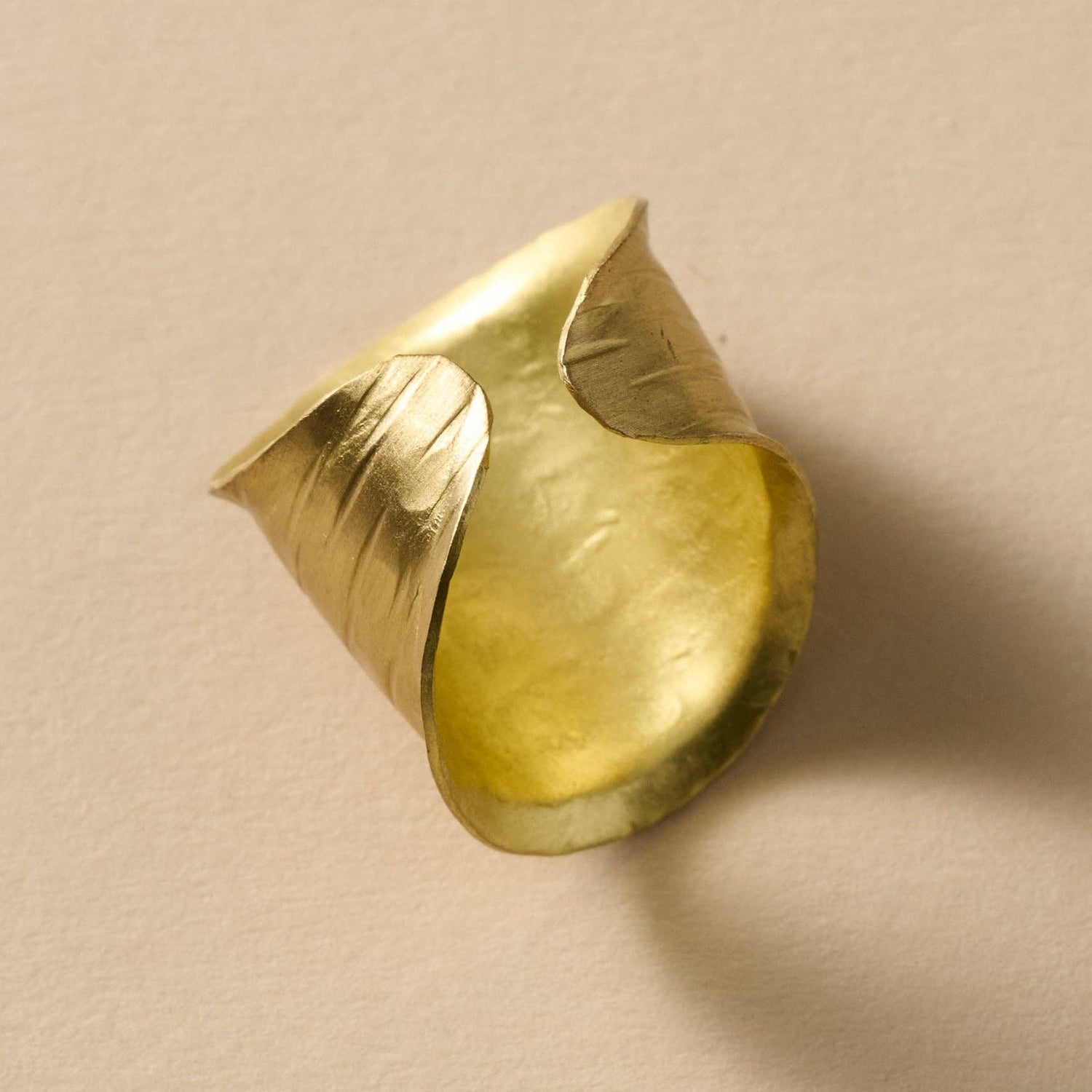 Diva Hammered Brass Cuff Ring - MST GoodsTen Thousand Villages