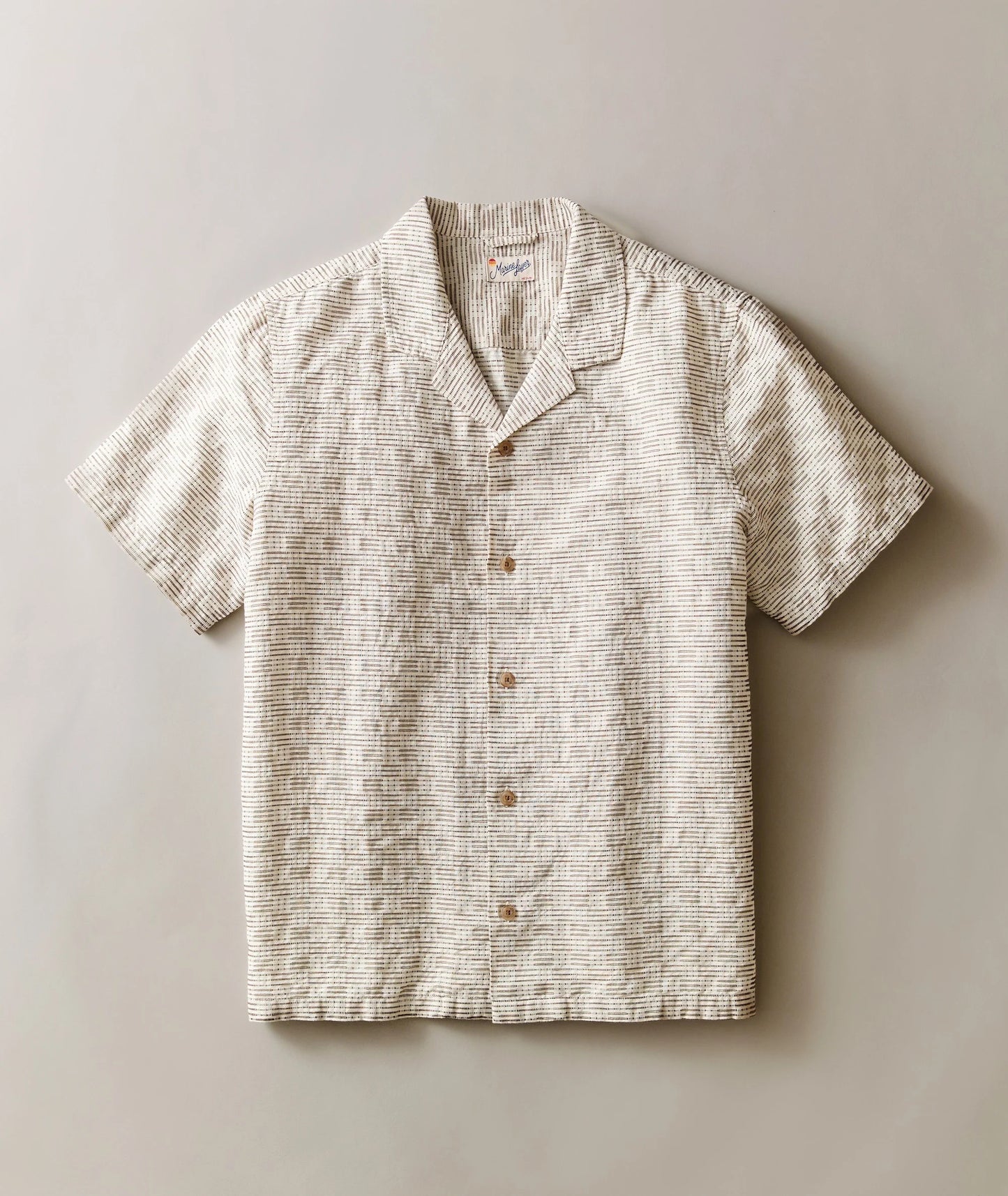Dobby Resort Shirt - Natural Brown Check