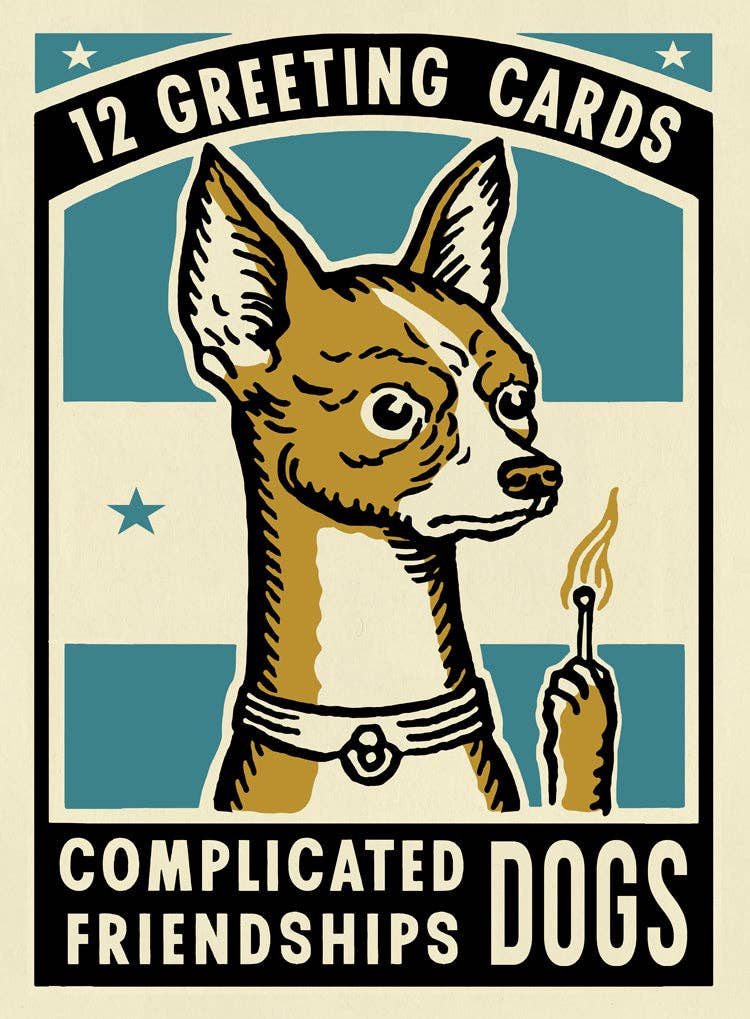 Dog Complicated Friendship Greeting Cards SYF - MST GoodsRavi Zupa Arts