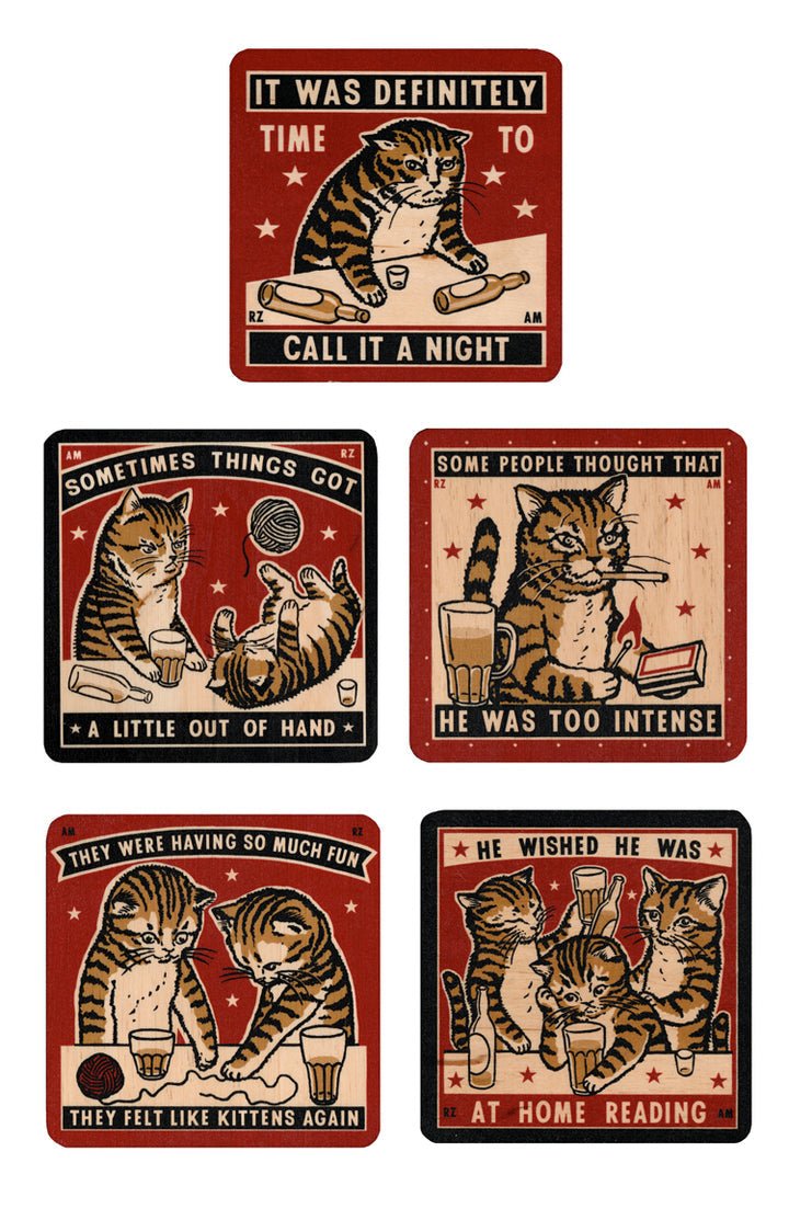 Drunk Cat Coasters - MST GoodsArna Miller