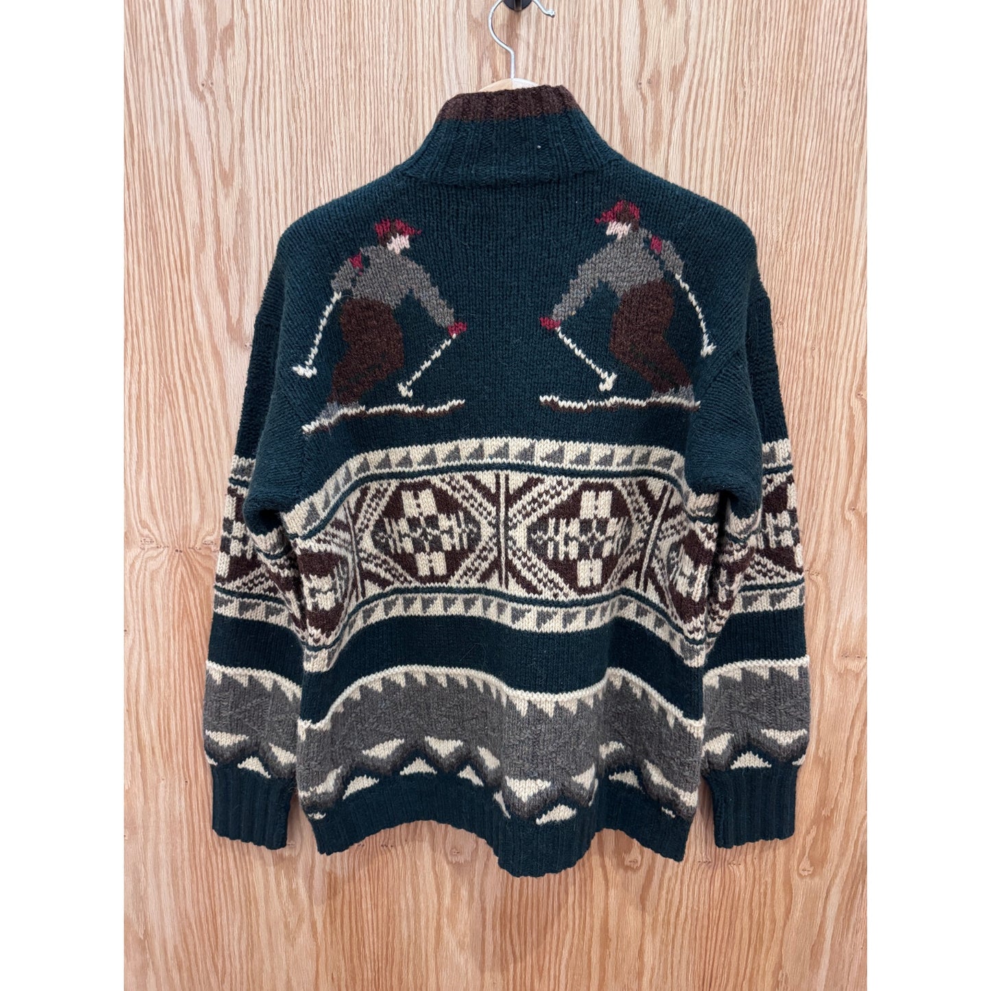 Vintage POLO by Ralph Lauren Wool Skier Pattern Cowichan Knit Sweater Size L