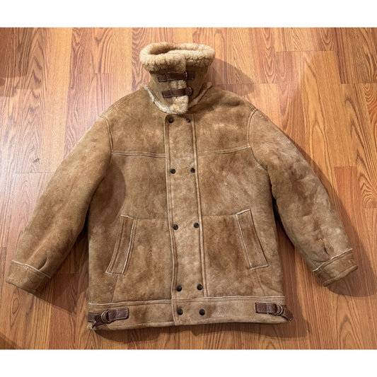 Overland Sheepskin B-3 Style Bomber Shearling 36 Men's Small Women's Medium Unis