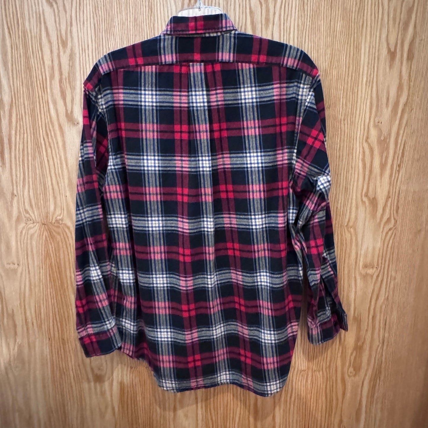 Vintage 1990s Polo by Ralph Lauren Flannel Cotton Soft Heavy M Black Red Plaid