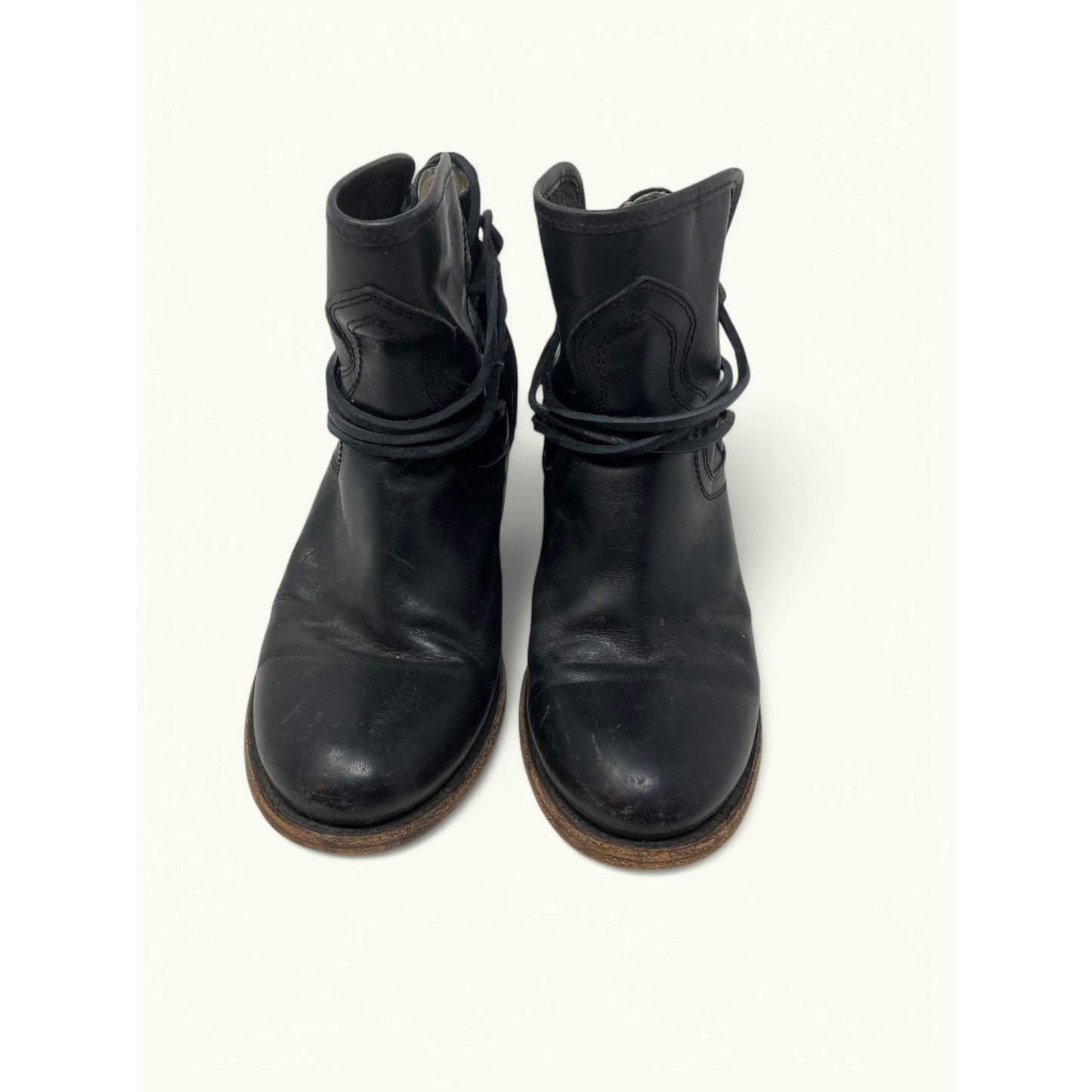 Freebird by Steven Casey Ankle Bootie Black Leather Women's Size 8