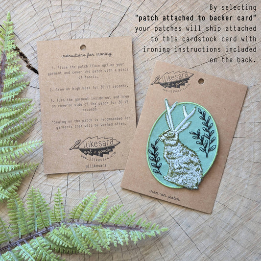 Iron-on patch | moth - brown 3.4" x 1.6"