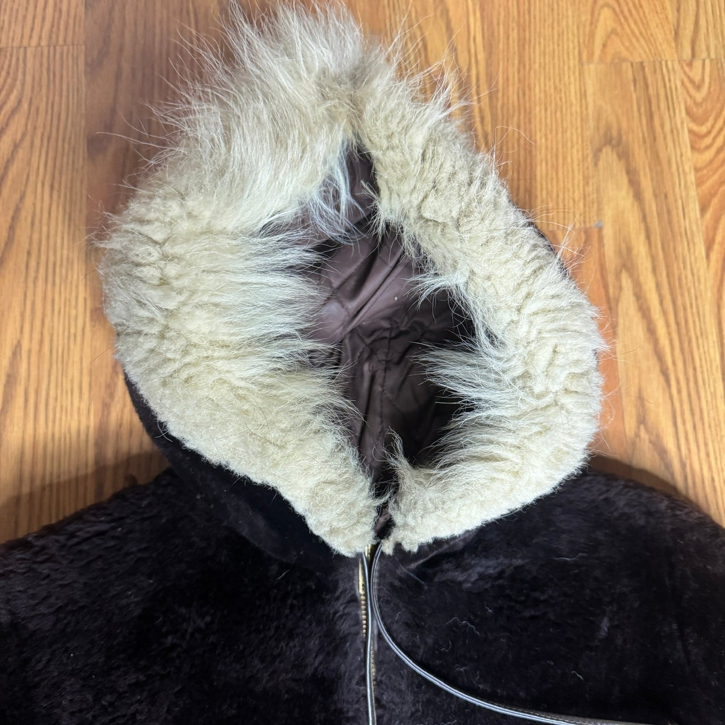 Vintage 1950s 1960s Jonas Bros Fur Kids Eskimo Coat Brown Mouton Sheepskin