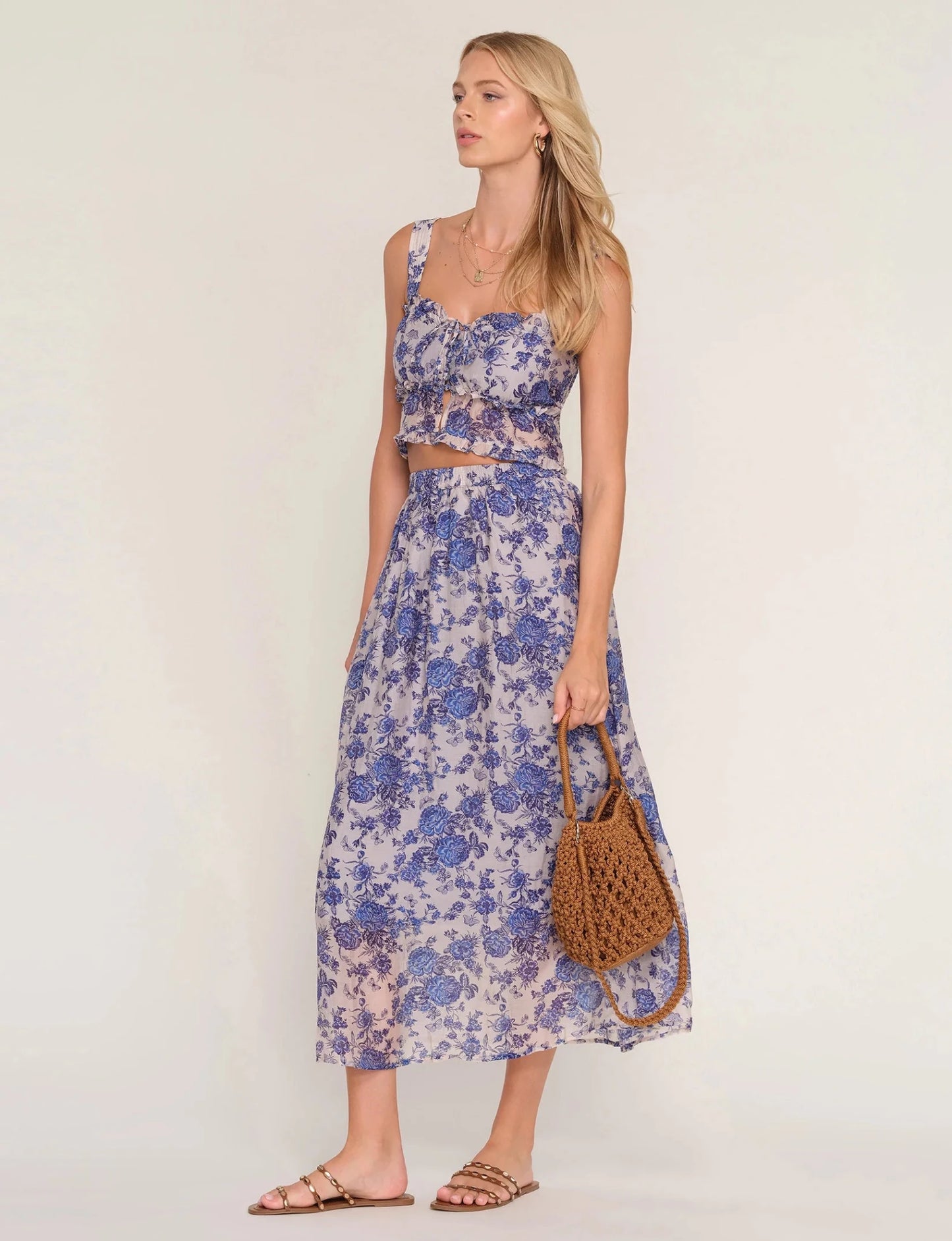 Emma Floral Crepe Skirt - MST GoodsSweaterHeartloom