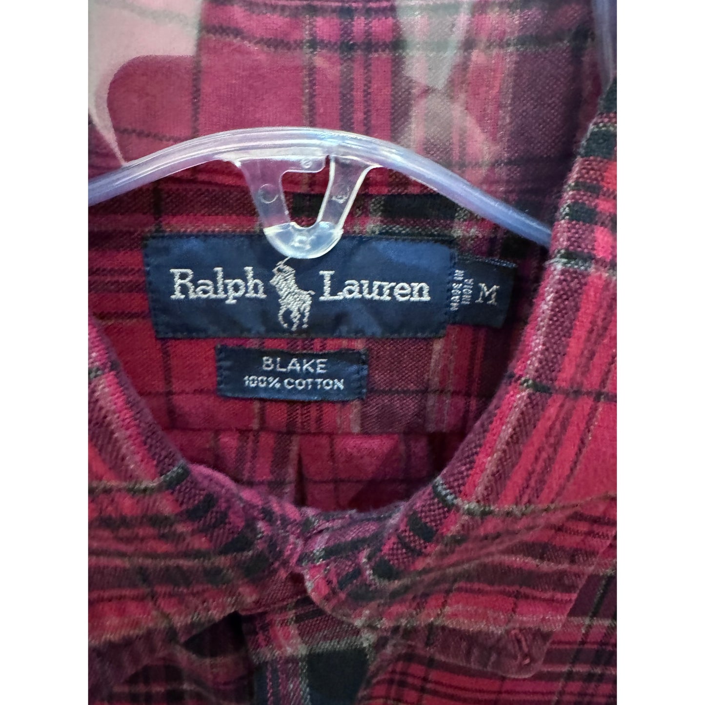 Vintage 1990s Ralph Lauren Flannel Cotton Soft Heavy M Blake Plaid Men's