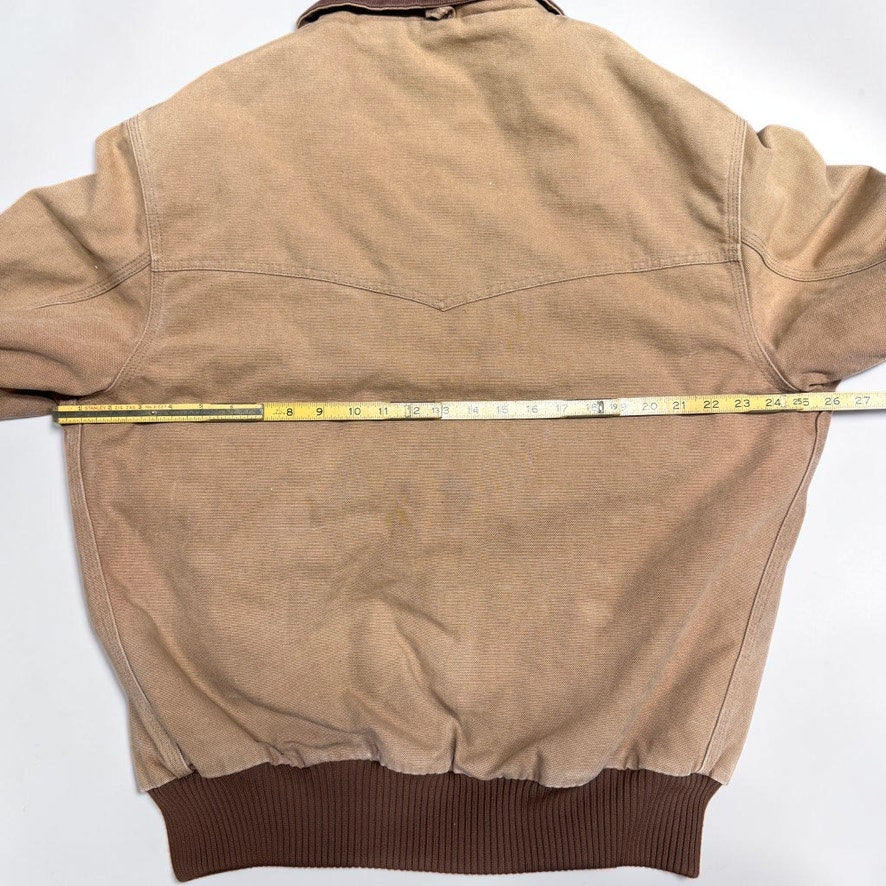 Vintage 1990s Santa Fe Jacket Workwear Western Men's XL Tan Duck Canvas
