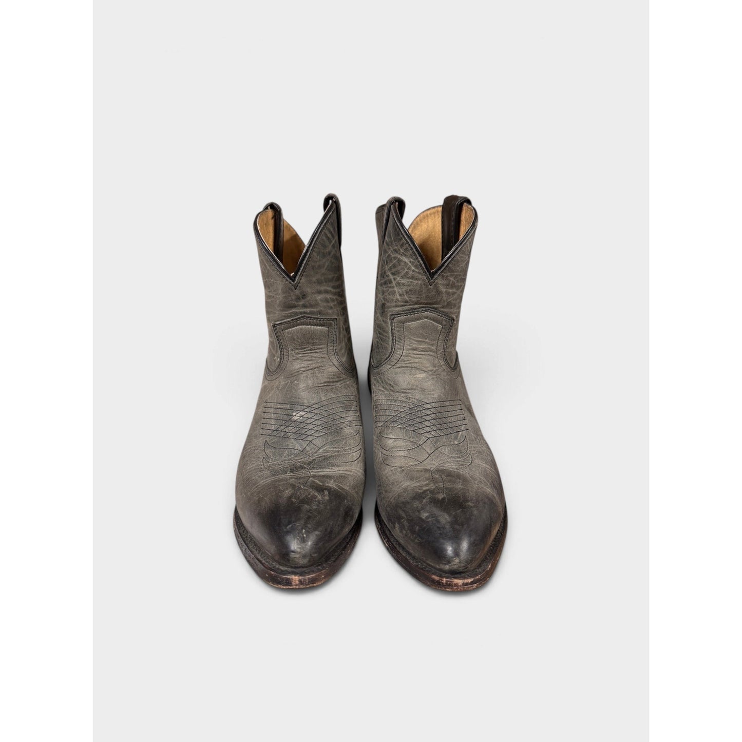 Frye Women's Billy Short Gray Boots Cowboy Western Leather Size 9