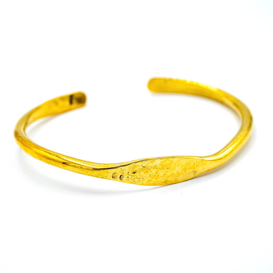 Brass Hammered Center Bangle