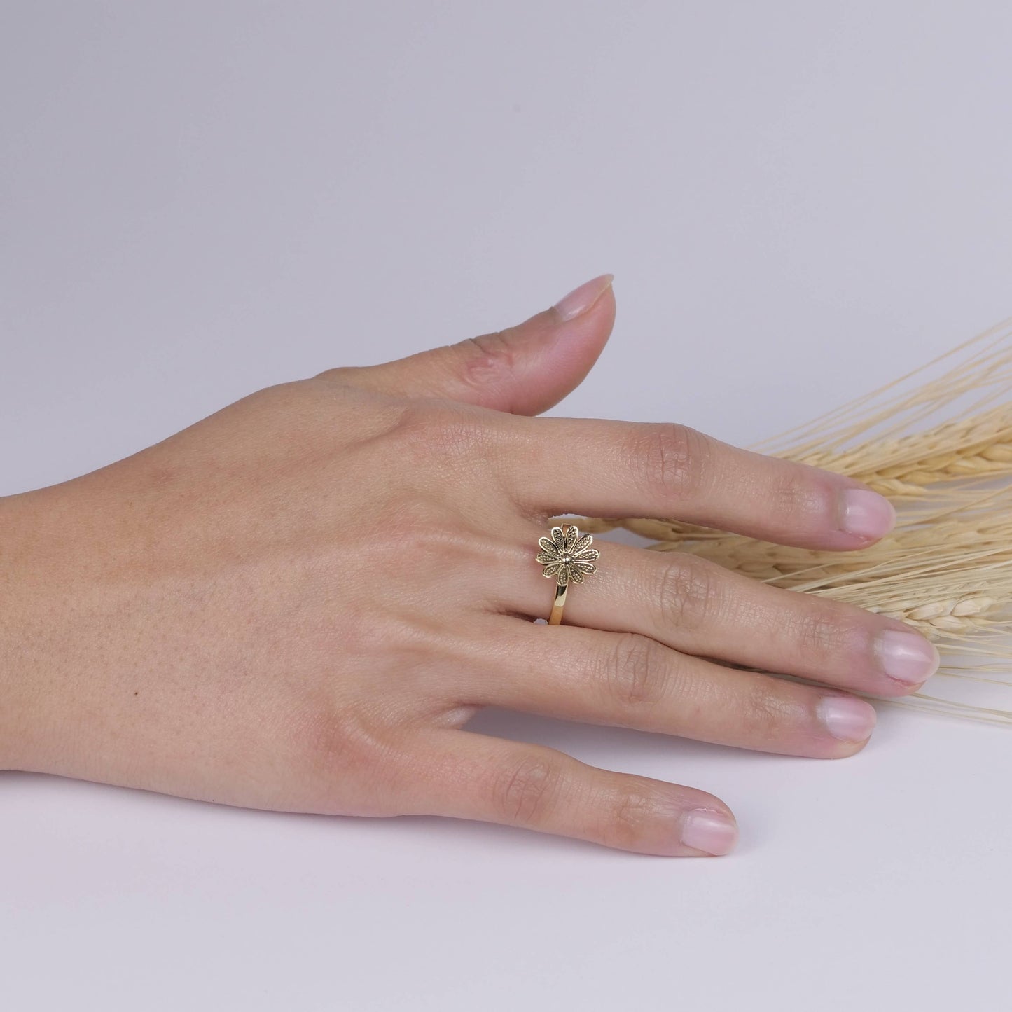 Brass Blossom Ring